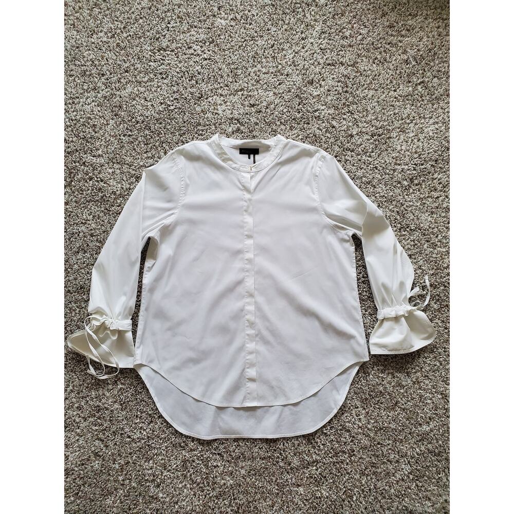 Donna Karan Women's Long Sleeve Button Down Shirt Minimalist Work Blouse Top XL
